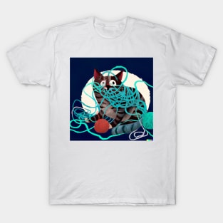 Cat Design- Entangled messy cat T-Shirt